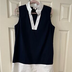 Sail to Sable Sleeveless Navy and White Dress